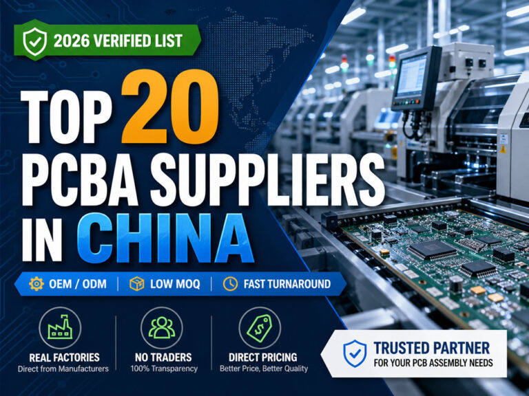 Top 20 PCBA suppliers in China showing SMT production line and PCB assembly manufacturing process